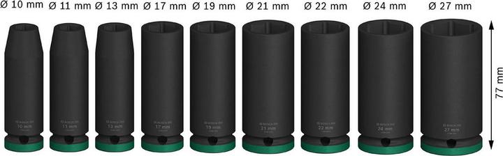 Actual product image Bosch Professional Zubehör PRO Impact (17 mm, 21 mm, 13 mm, 22 mm, 24 mm, 19 mm, 11 mm, 27 mm, 10 mm)