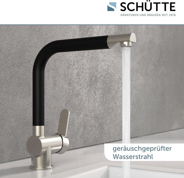 Productafbeelding Schütte Keukenkraan RIO spoelbakmengkraan RVS look zwart mat draaibaar 79866