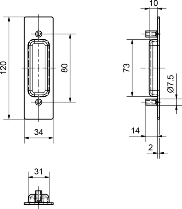 Produktbild Glutz Muschelgriffe für Hebeschiebetürgriffe 56500/56501 (Schiebetürgriff)