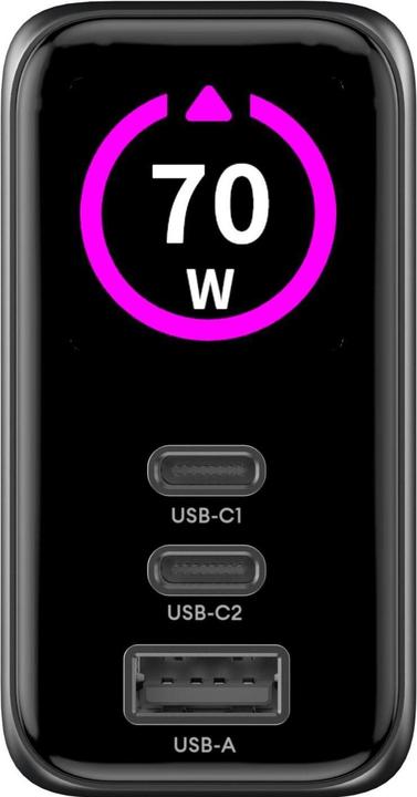 Produktbild Onit USB-Wandladegerät Travel 2C1A 70 W GaN, Ladeport Output (70 W, 3 Ports)