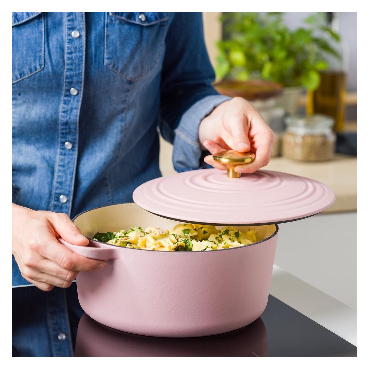 Bk Bourgogne Stoofpot Blush Pink 24cm (CC008930001), Pan + Steelpan, Roze