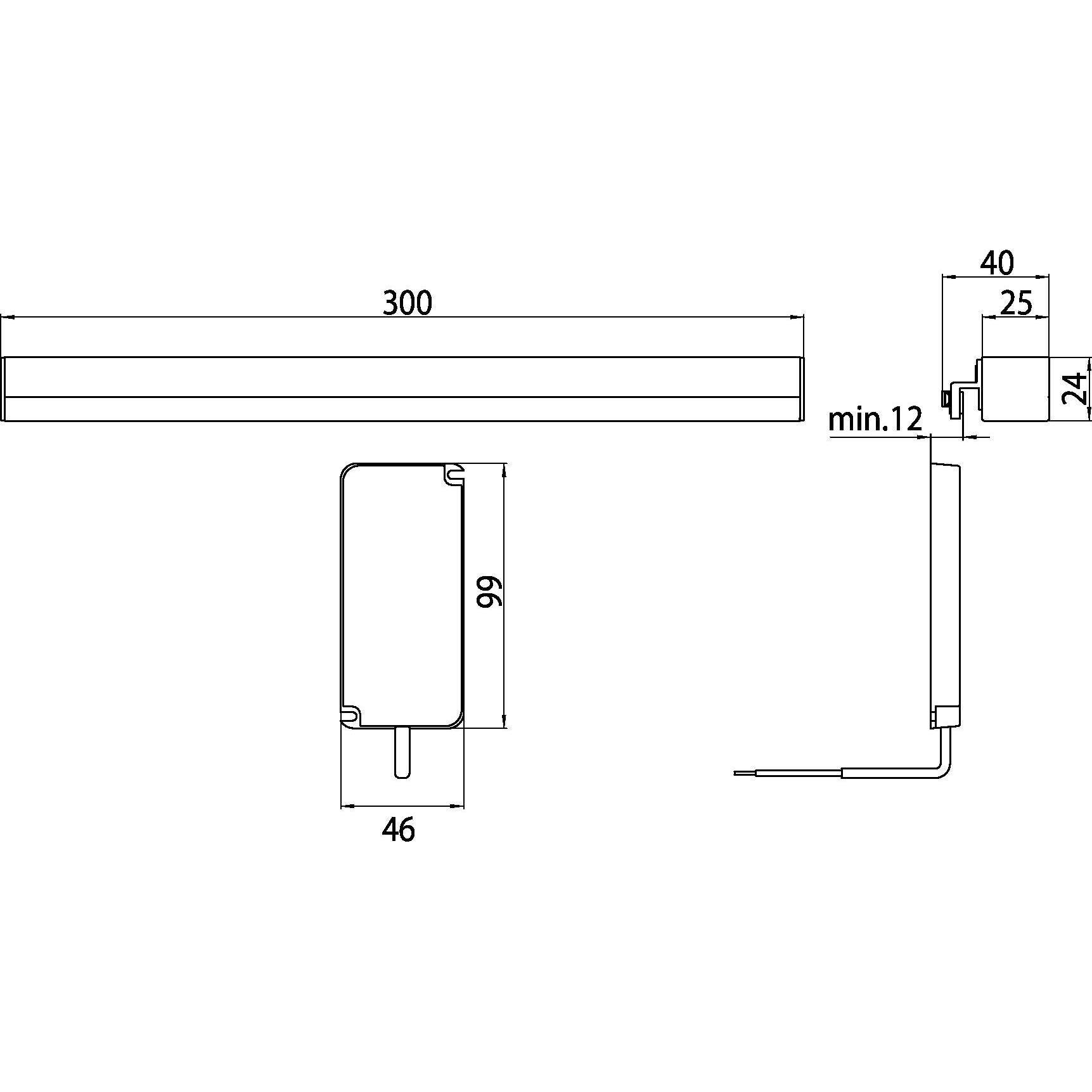 Thumbnail - Emco, Spiegel, LED-Spiegel-Klemmleuchte SYSTEM 2 waagerecht, chrom 300mm