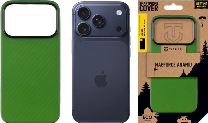 Actual product image Tactical MagForce Aramid-Schutzhülle für Apple iPhone 17 Pro, Grün (Kröte) (Apple iPhone 17 Pro)