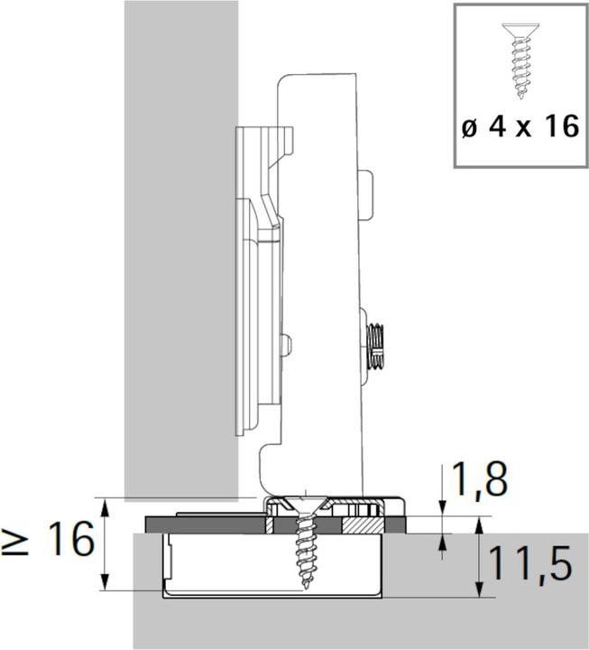 Produktbild Hettich Veosys Adapter Reduzierung der Bohrtiefe 1,8 mm (50 Stk.)