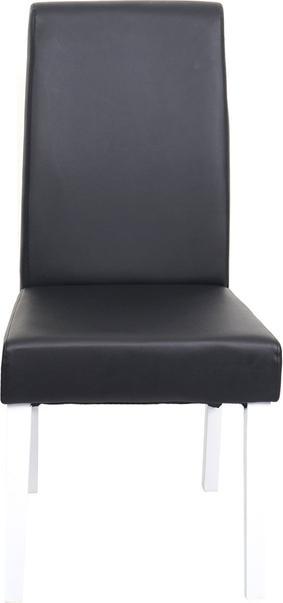 Immagine prodotto Swisshandel24 2x Sedia da pranzo Poltrona Sedia M37 - Pelle, Nero, Piedi bianchi