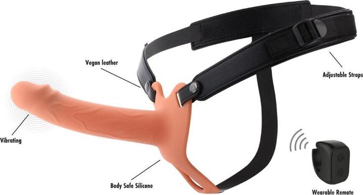 Image du produit Hidden Desire Hollow Penis Strapon Vibrating 18cm