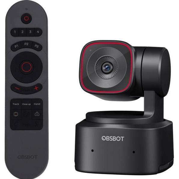 Obsbot Tiny 2 Lite Remote Combo PTZ Webcam, Webcam, Nero