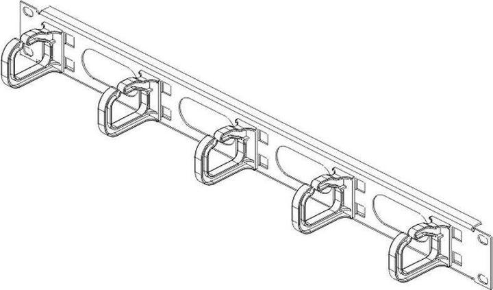 Actual product image Conteg 19 Wire Management Panel with Plastic Hooks