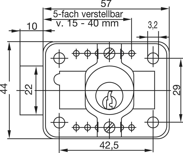 Productafbeelding Burg Wächter MZ 23 cilindrisch kastslot slot Z 2, lengte 25 mm, gepolijst messing
