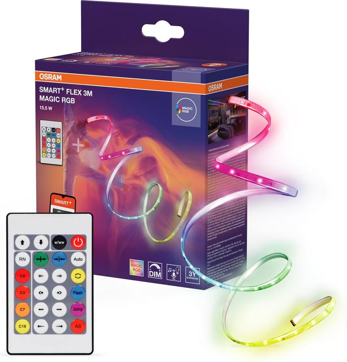 Immagine prodotto Osram Smart+ Wifi Flex Magic RGB 3M Remote Control (RGB, 300 cm, Interno)