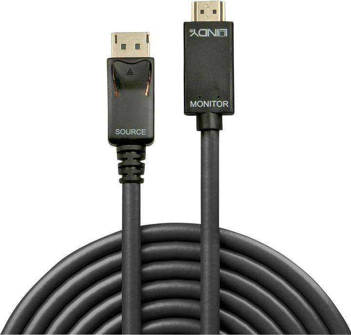 Produktbild Lindy DisplayPort — HDMI (Typ A) (0.50 m, HDMI, DisplayPort, 1.4)