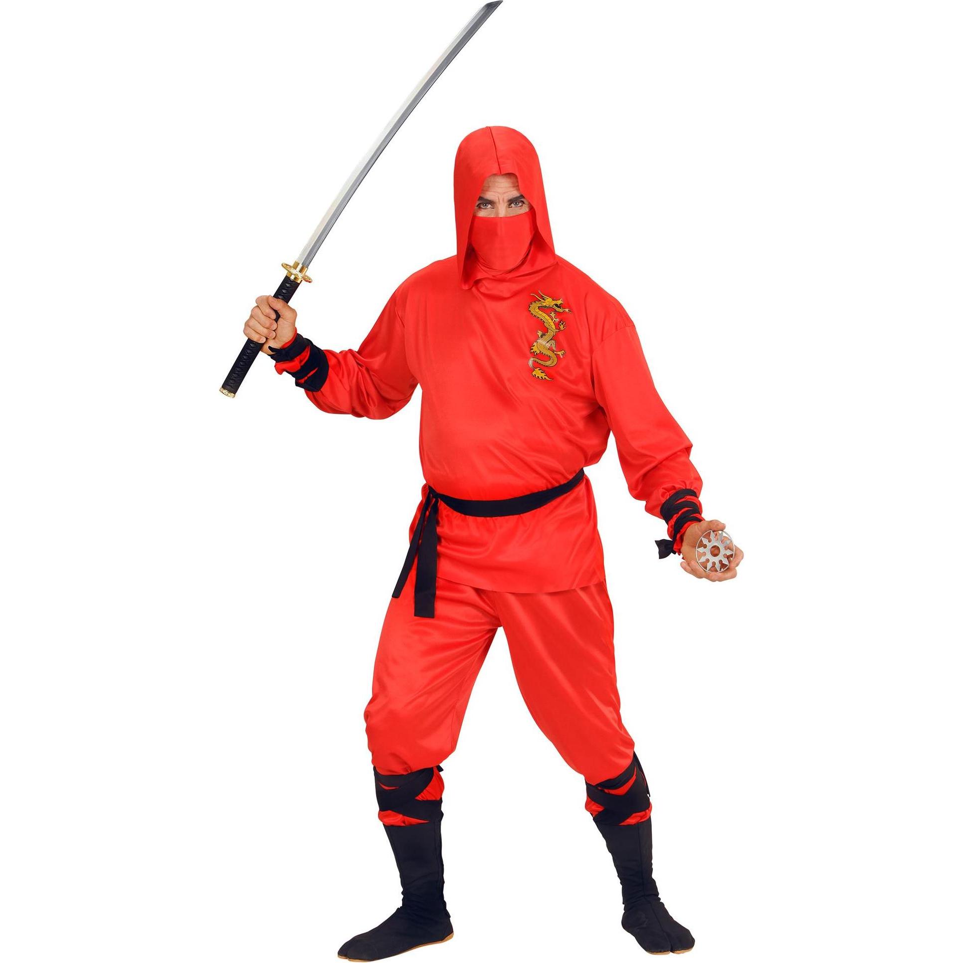 Widmann Red Ninja Fighter Kostüm für Herren (S)