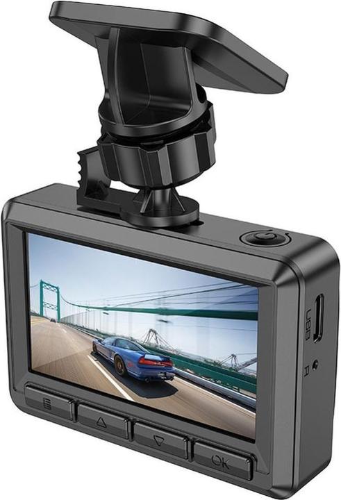 Produktbild Hoco Kopfhörer mit Mikrofon Autokamera mit Bildschirm 2,45" + Rückfahrkamera 1080P/30fps DV3 schwarz (Eingebautes Display, Eingebautes Mikrofon, Full HD)
