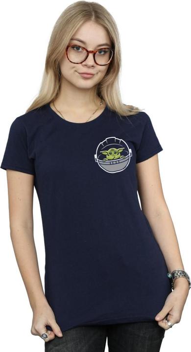 Immagine prodotto Star Wars The Mandalorian The Child Drawn Breast Print Maglietta Donna (M)