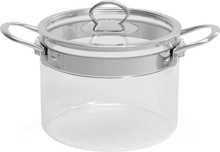 Cooking pot glass (Borosilicate glass, Stainless steel, 20 x 15 cm)