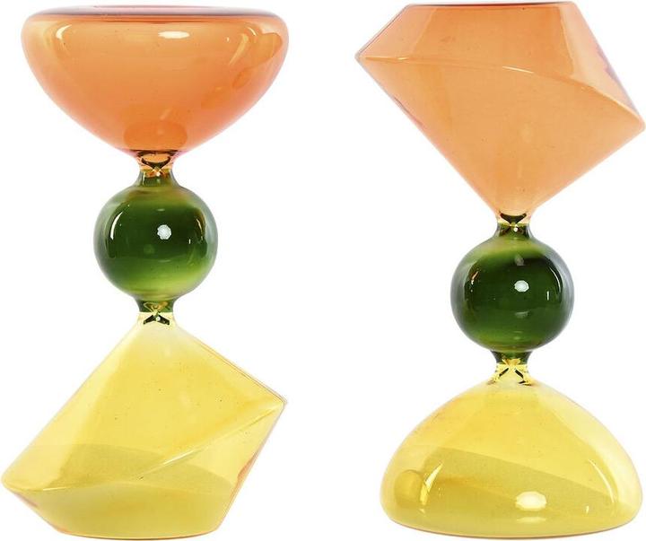 Esprit Deko-Figur Home grün Orange 10,3 X 10,3 X 19,5 cm Sanduhr (2 Stück)