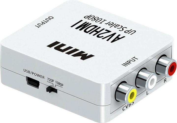 Actual product image Deltalabs Mini Cinch RCA CVBS AV to HDMI 1080P converter adapter for TV, PC, PS3, DVD (Camera Converter)