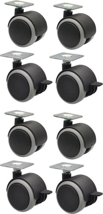 Wagner System Roulette double pour meublesn-kit ø 40 mm 8 pcs. soft