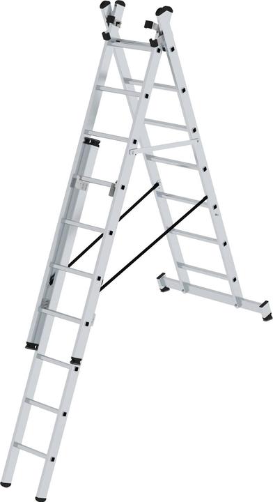 Image du produit Munk Échelle polyvalente 3 plans avec traverse nivello 3x7nombre de barreaux (Échelle multifonction, 3 cm)