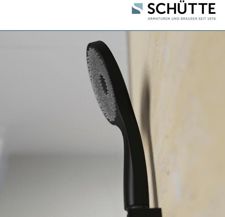 Produktbild Schütte Duschkopf Bad CAPRI Handbrause Schwarz matt Wassersparende Dichtung 60993 (3 Strahlarten, 8 l/min)