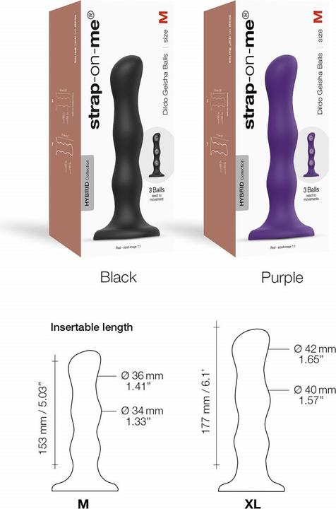 Image du produit Strap-on-me Godemiché Geisha Balls Violet (M)