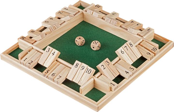 Philos Shut the Box he for persons (English, French, German, Italian, 1 - 4 Players)