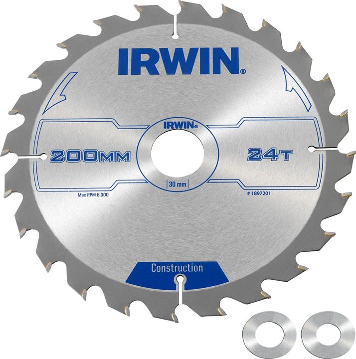 Produktbild Irwin IRW1897201 200 x 30 mm 24Teeth Kreissägeblatt mit ATB Mahlgrössen Zahn