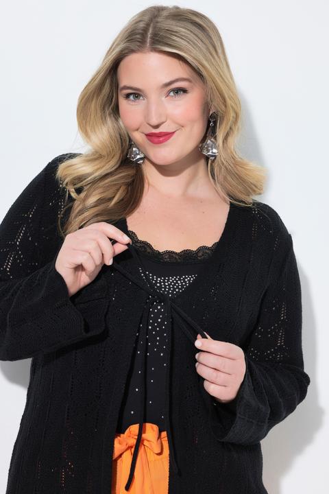 Produktbild Miamoda Strickjacke, gerade Passform, Ajourstrick, Langarm (58, 60)