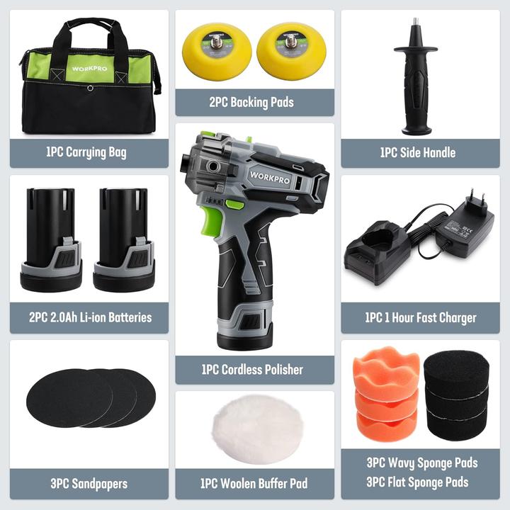 Actual product image Workpro Akku-Poliermaschine (Eccentric polisher)