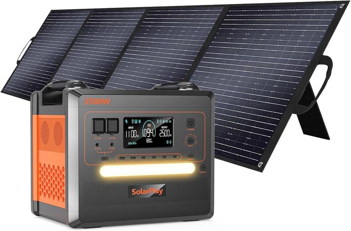Cellplay Tragbare Powerstation mit Solarpanel (2304 Wh)