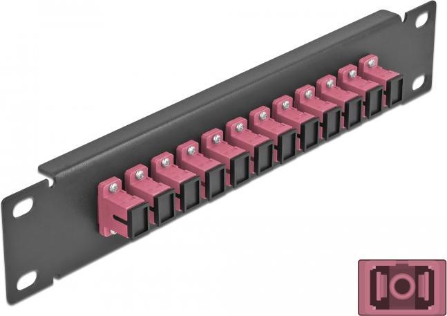 Actual product image Delock 10? FO Patch Panel 12 Port SC Simplex violet 1 U black