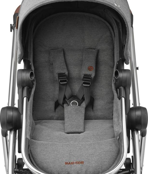 Actual product image Maxi-Cosi Zelia 3 Luxe Twillic Grey Fr (Chrome frame & Brown Leather)
