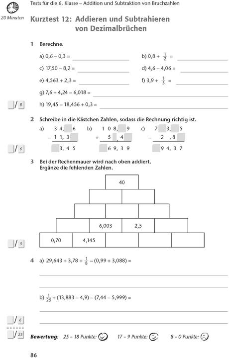 Valori nutrizionali e ingredienti Fit in Test und Klassenarbeit Mathematik 5./6. Klasse Gymnasium (Tedesco, Christine Kestler, 2017)