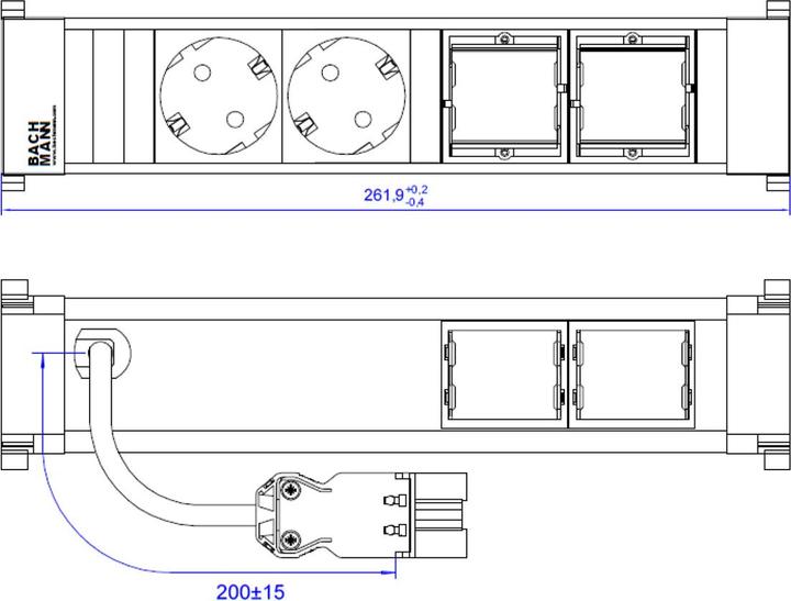 Actual product image Bachmann Power Frame (4x, CEE 7/3)
