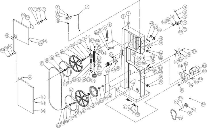 Actual product image Proton Band Saw HBS-430-2M (Wood band saw)