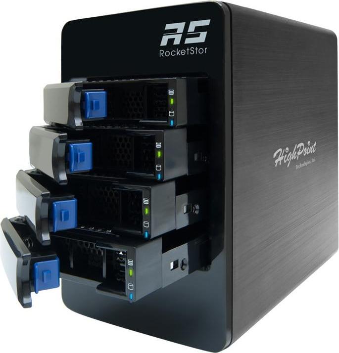 Image du produit HighPoint RocketStor 6414TS - Baie de disques durs - 4 baies (SATA-600) (2.5", 3.5")