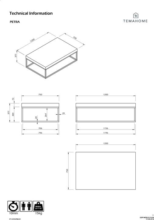 Image du produit Temahome Petra (120 x 75 x 35 cm)