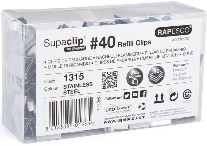 Produktbild Rapesco Dokumentenclips Supaclip 60, Edelstahl, 250 Stck (250 x)