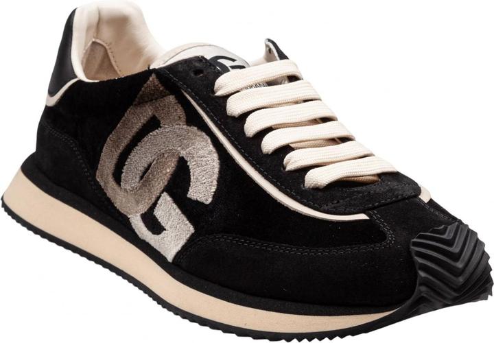 Image du produit Dolce & Gabbana velvet and suede cushion sneakers color black and ivory (45)