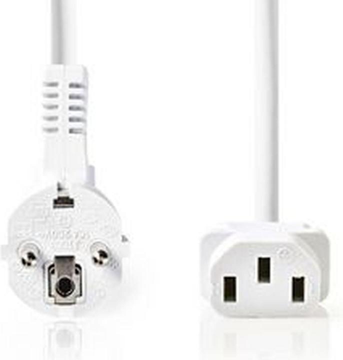 Actual product image Nedis CEGP10000WT100 Mains cable Schuko plug, angled - IEC-320-C13 10 m White (10 m)