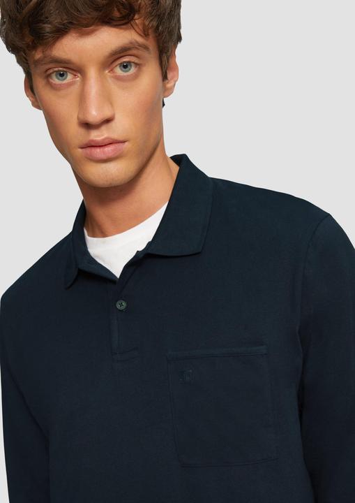 Produktbild s.Oliver Polo-Shirt Softes Langarm-Poloshirt mit Brusttasche (S)