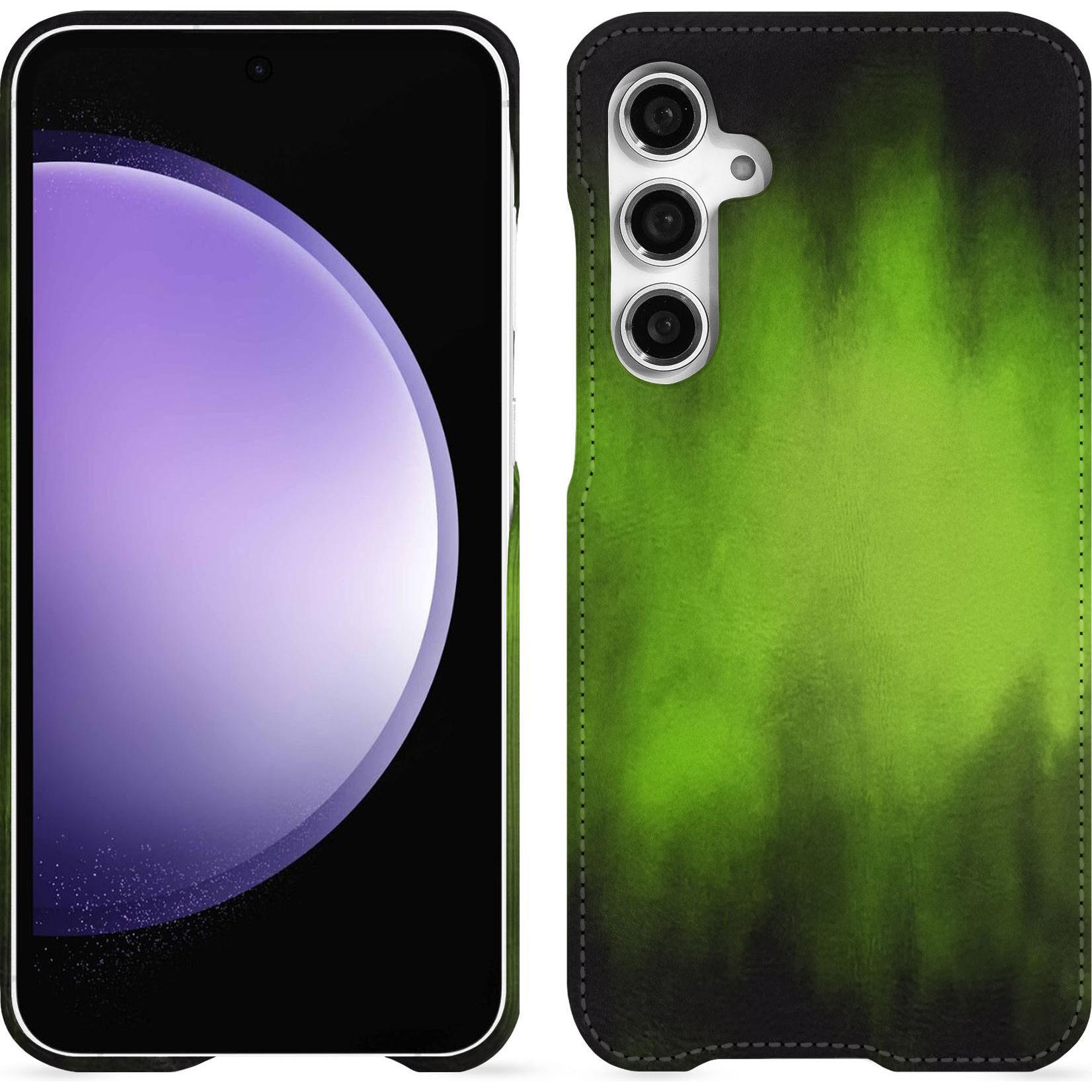 Thumbnail - Noreve Lederschutzhülle (Samsung Galaxy S23 FE), Smartphone Hülle, Grün