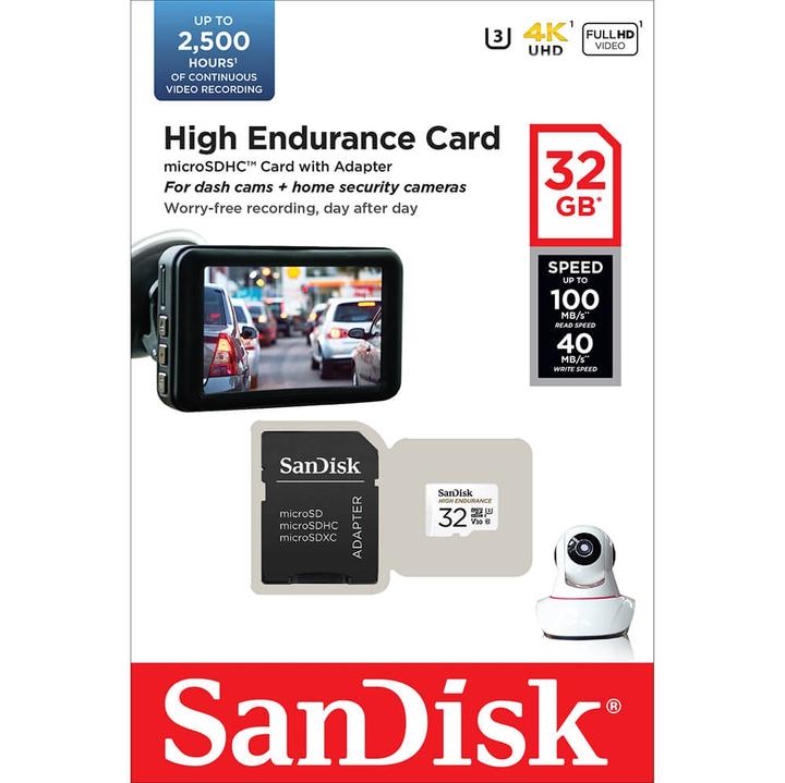 Image du produit SANDISK High Endurance (32 Go, microSDHC, U3, UHS-I)