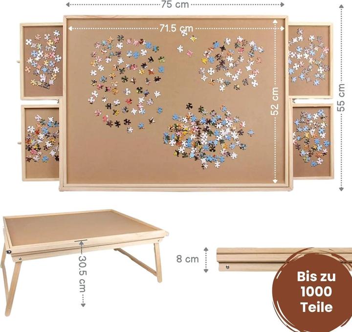 Produktbild Hermex Puzzletisch mit LED-Leiste und Auszügen