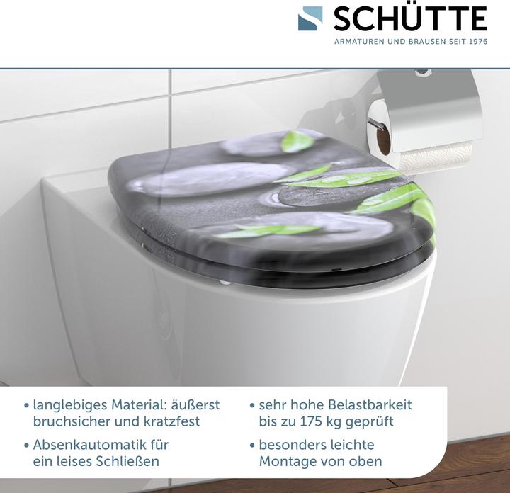 Produktbild Schütte WC Sitz Duroplast WC-Sitz STONE Absenkautomatik Schnellverschluss Quick Release 82374-A Steine