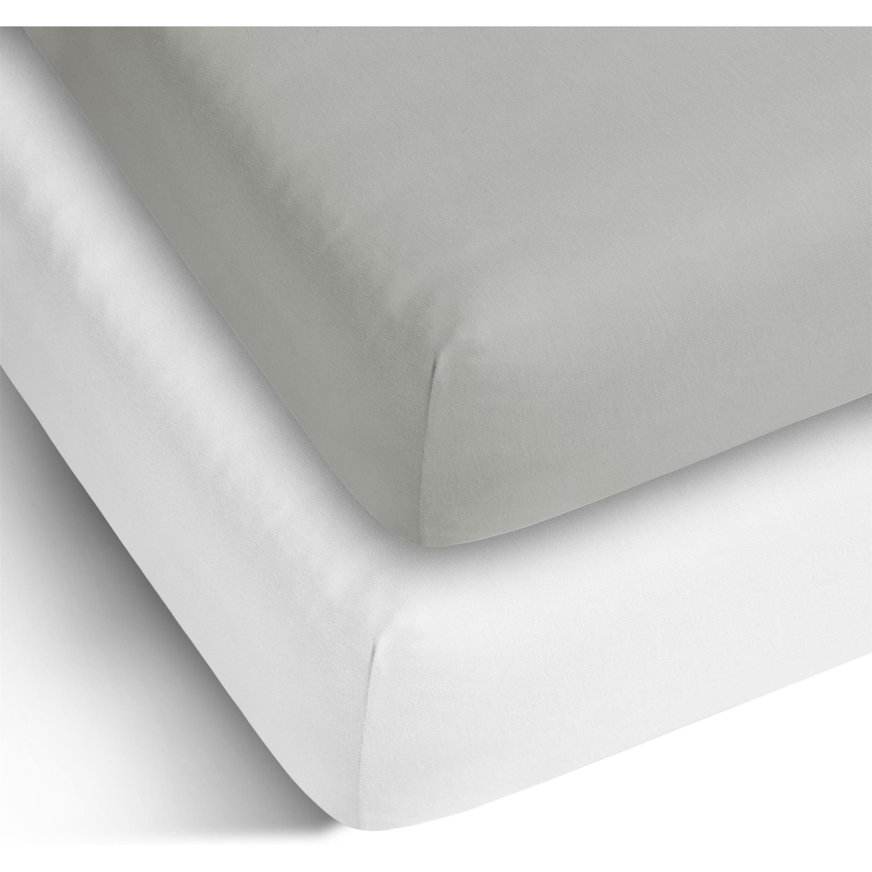 Aspero, Fixleintuch, 2 x Spannbettlaken aus Baumwolle (180, 200 x 200 x 25 cm)