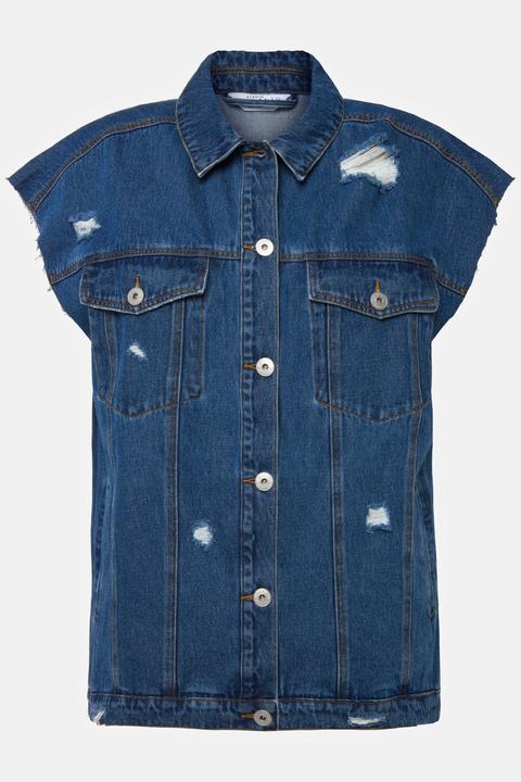 Produktbild Studio Untold Jeansweste, oversized, Destroy-Effekte, Hemdkragen (46, 48)