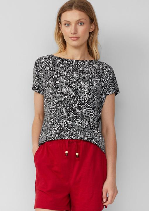 Produktbild S.Oliver T-Shirt Fliessendes T-Shirt aus Viskosemix mit All-over-Muster (48)