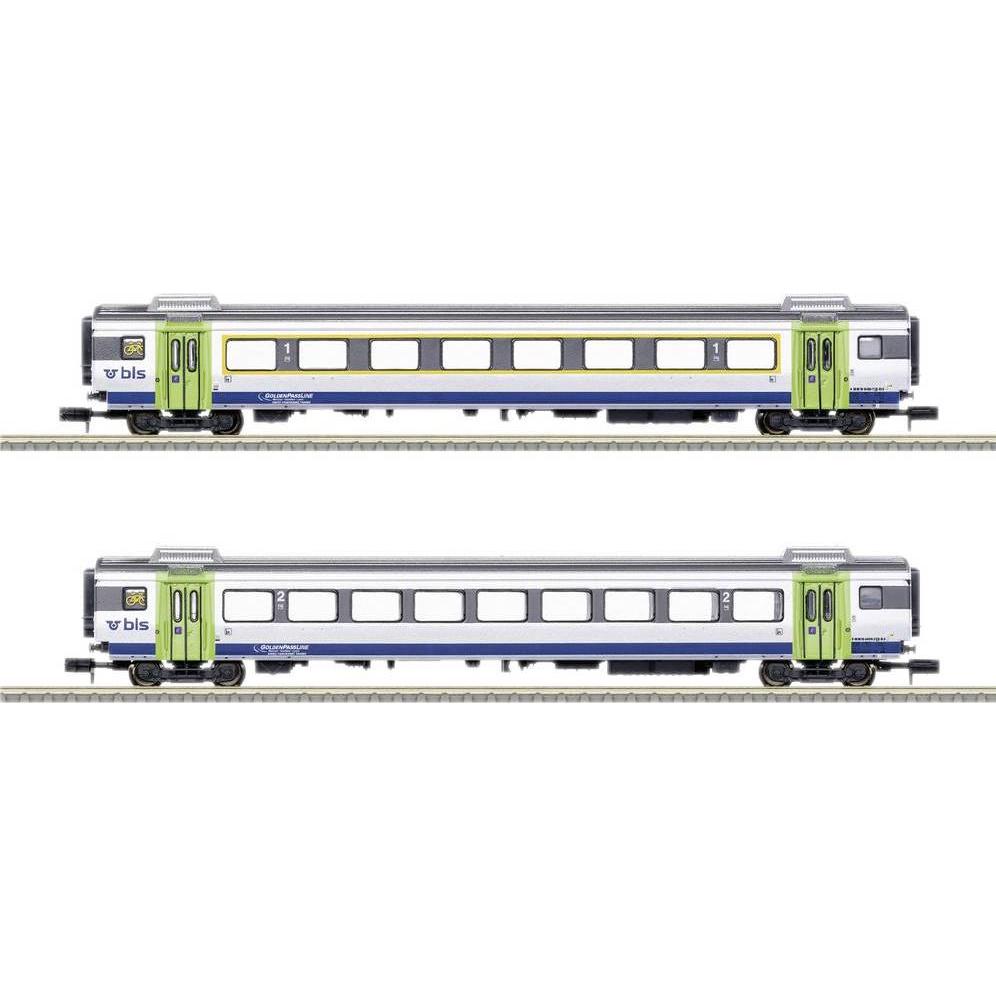 MiniTrix 18294 N 2er-Set Personenwagen GoldenPassLine der BLS (Traccia N)