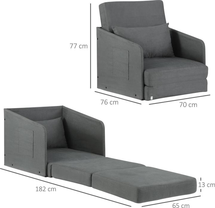 Image du produit Homcom Fauteuil-lit pliable